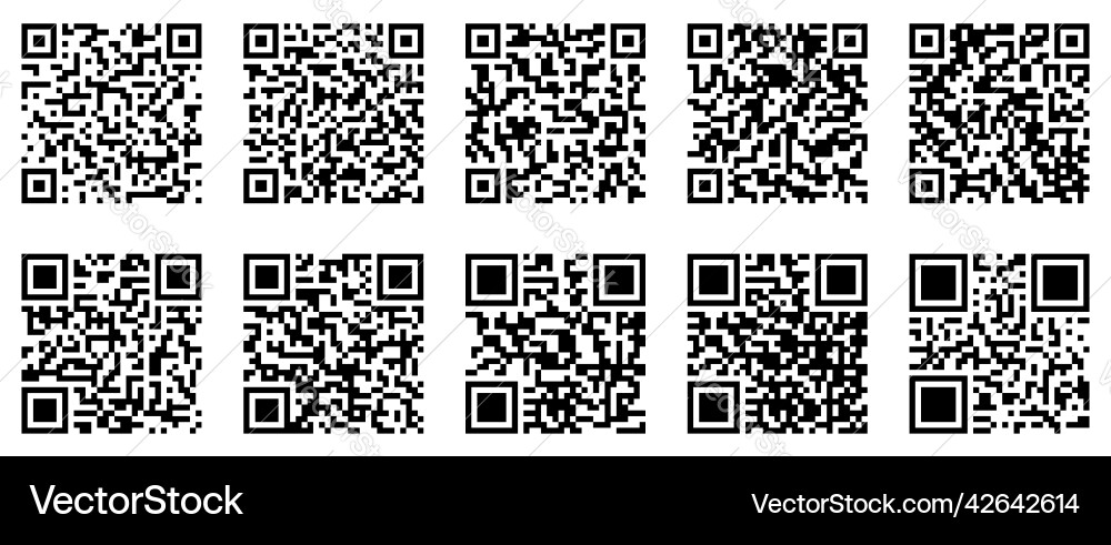 Set of qr code ready to scan with smart phone Set of qr code ready to scan with smart phone vector image
