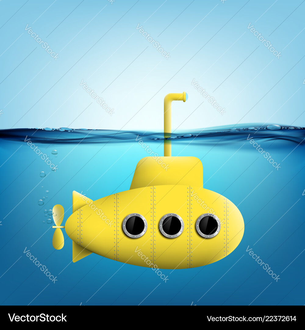 Submarine with periscope underwater Submarine with periscope underwater vector image