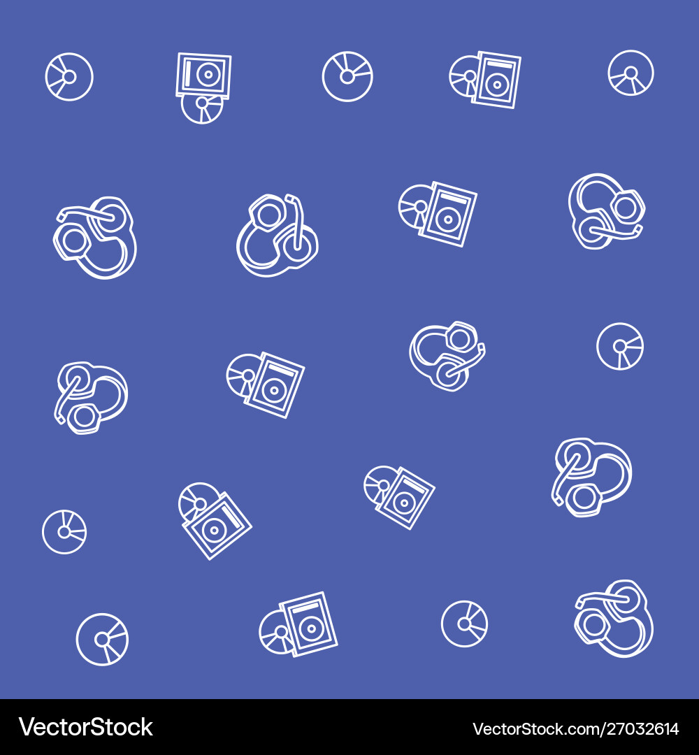 Video game compact disks with headsets pattern vector image