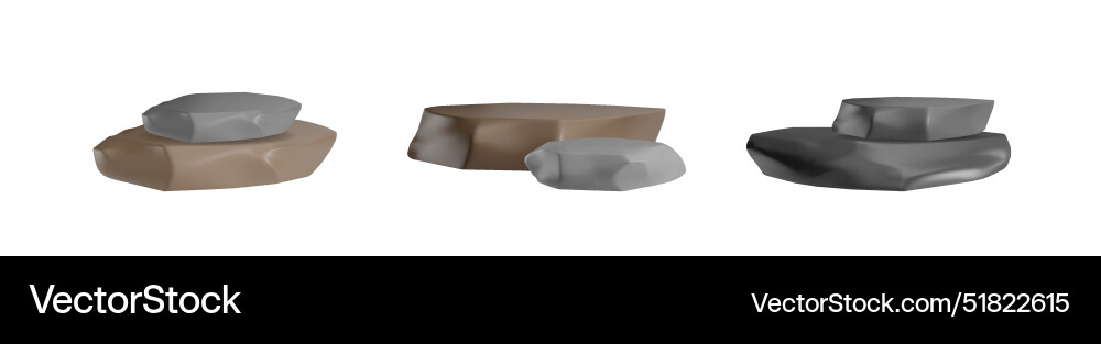 3d Elemente eine Reihe von schwarz Vektorbild