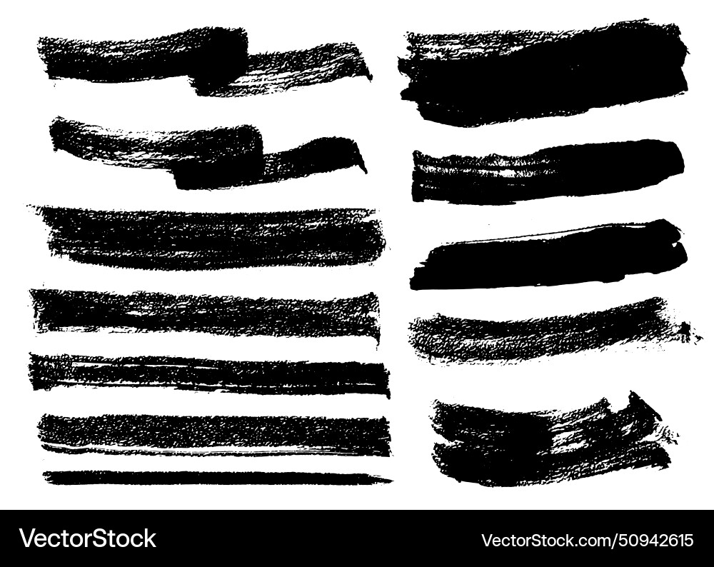 Brush strokes rectangular painted objects vector image