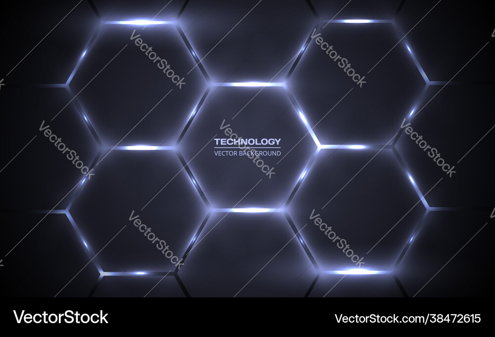 Dark gray and white hexagonal technology abstract Dark gray and white hexagonal technology abstract vector image