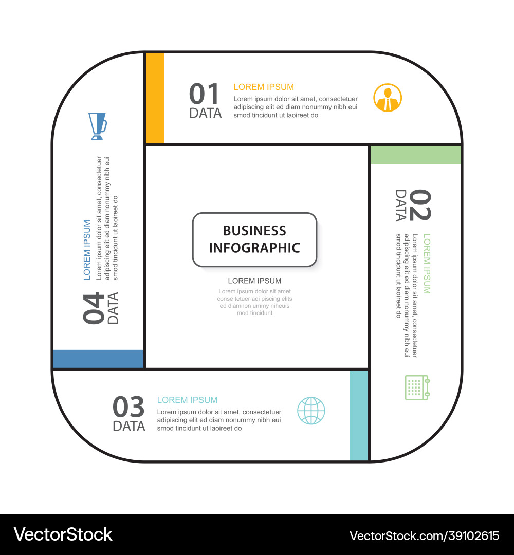 Data Infographic Template - Thin Line Index vector image