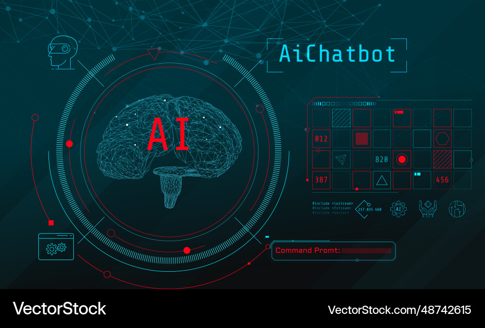 Digital brain with circuits minimalistic Digital brain with circuits minimalistic vector image