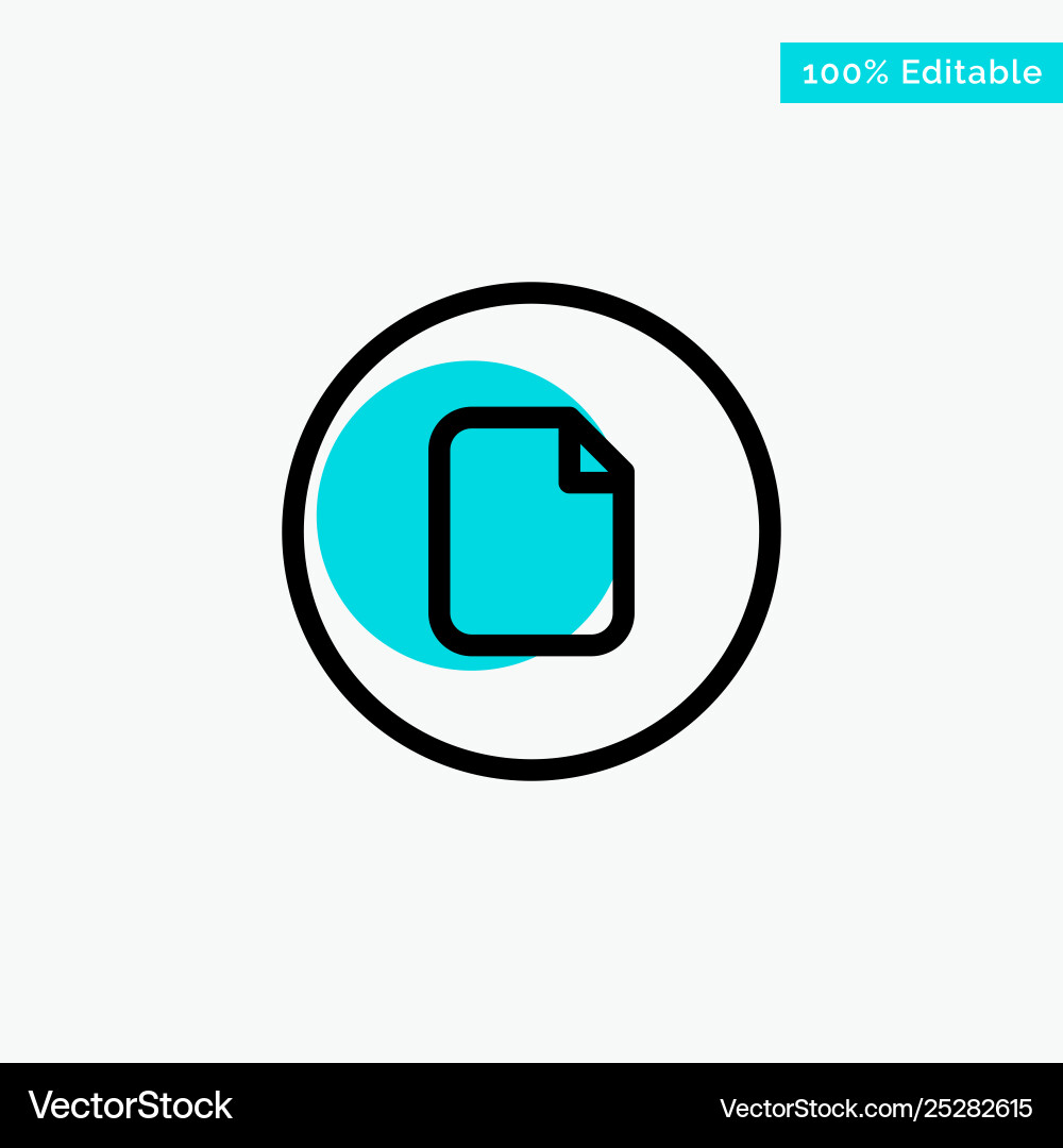 Document file basic ui turquoise highlight circle Document file basic ui turquoise highlight circle vector image