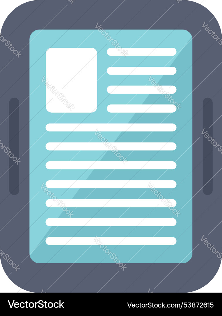 Electronic book reader displaying text on white Electronic book reader displaying text on white vector image