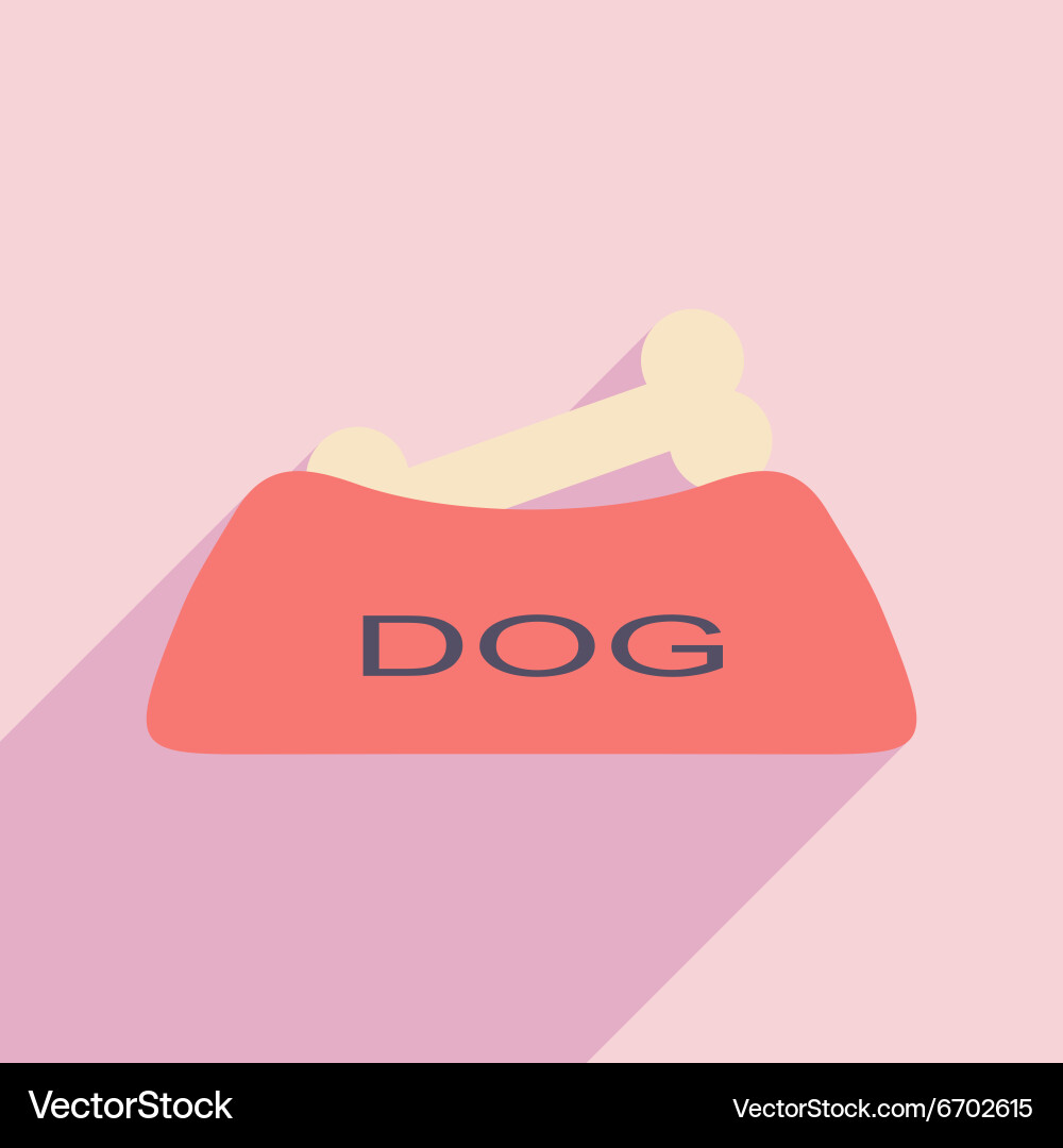 Flat with shadow icon and mobile application dog Vector Image