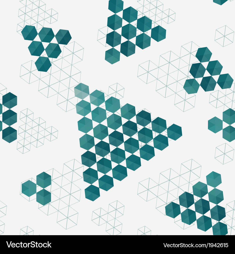 Geometric pattern of hexagons triangles vector image