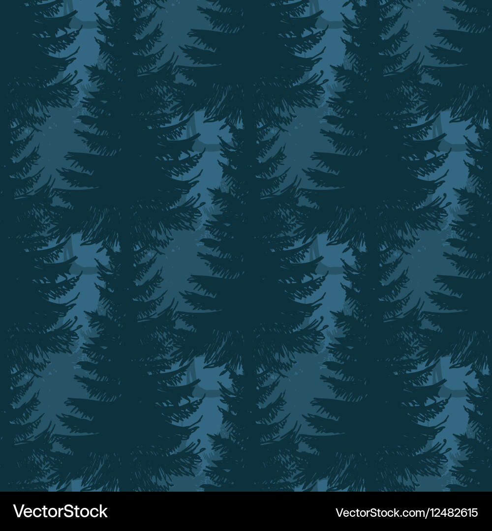 Layered pine forest seamless pattern Vector Image