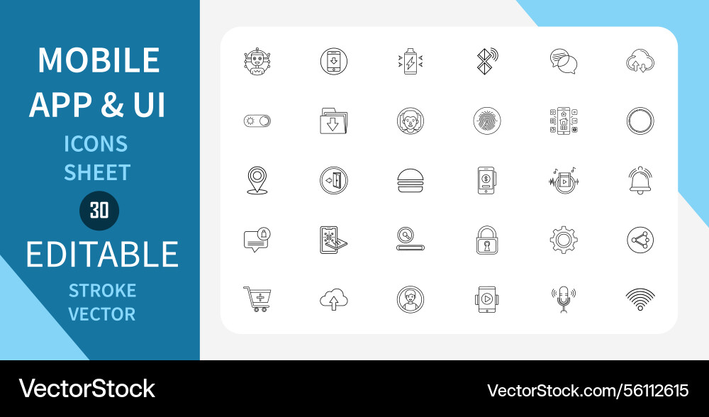 Mobile app and ui line icons set Mobile app and ui line icons set vector image