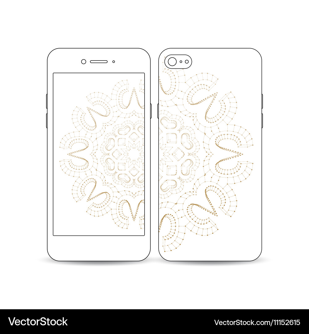 Mobile smartphone with an example of the screen vector image