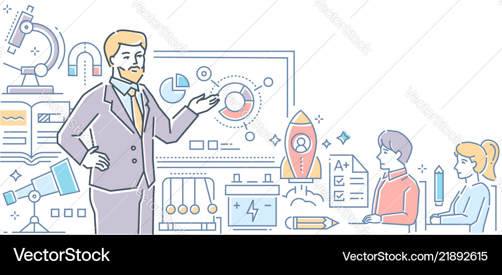Physics lesson - modern colorful line design style Physics lesson - modern colorful line design style vector image