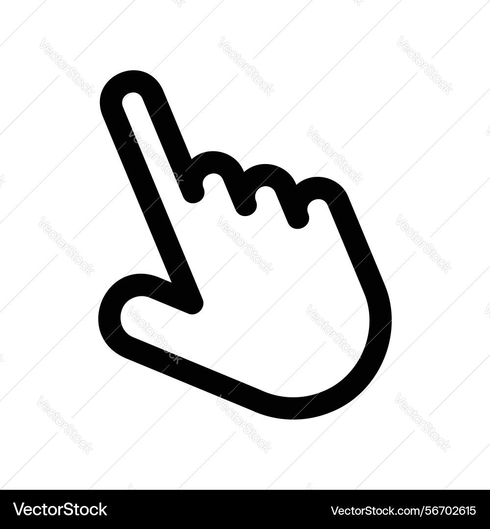 Pointing hand cursor icon for digital navigation vector image
