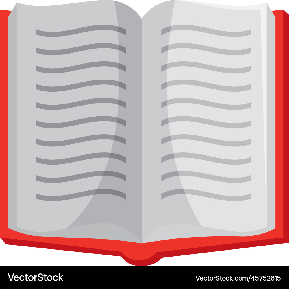 Red open text book vector image