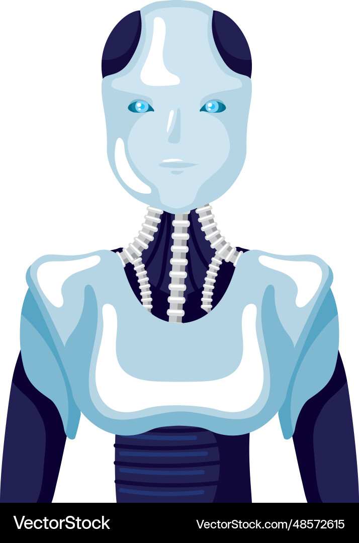 Robot ai technology front view vector image