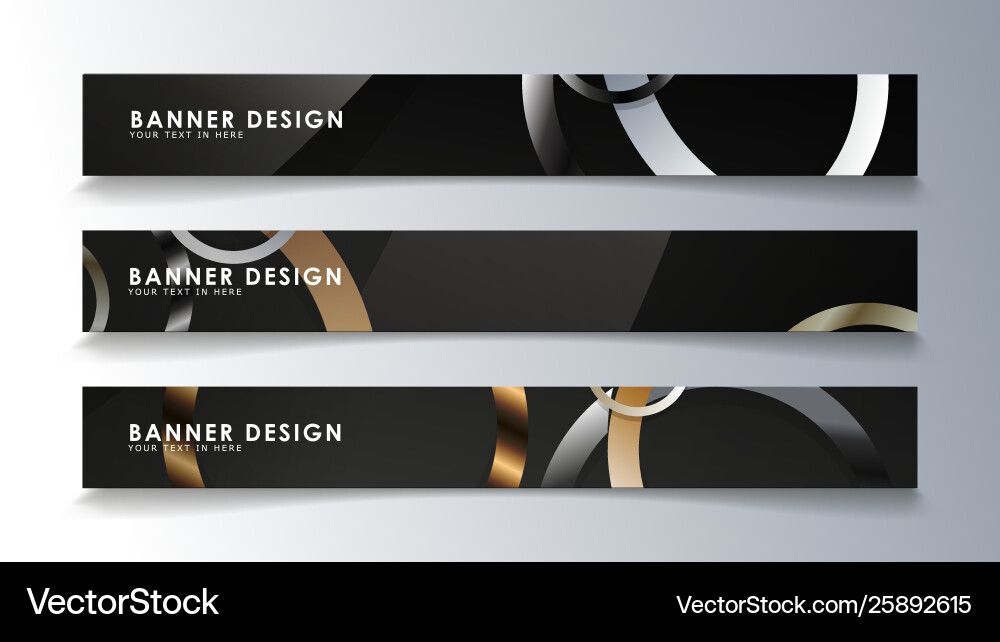 Set rectangular banner with a circle background vector image