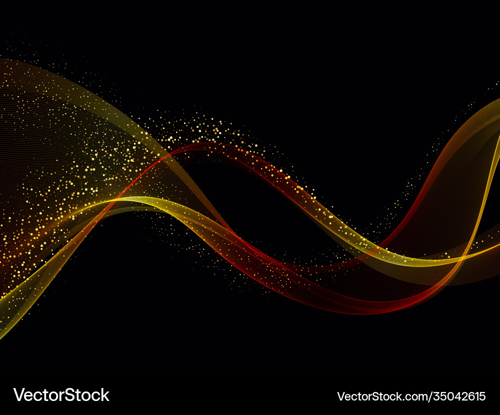 Shiny color gold wave design element Shiny color gold wave design element vector image