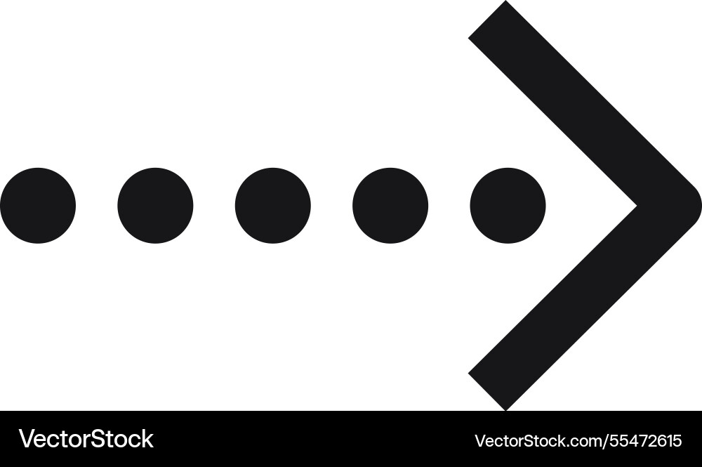Simple black arrow pointing to the right with four Simple black arrow pointing to the right with four vector image