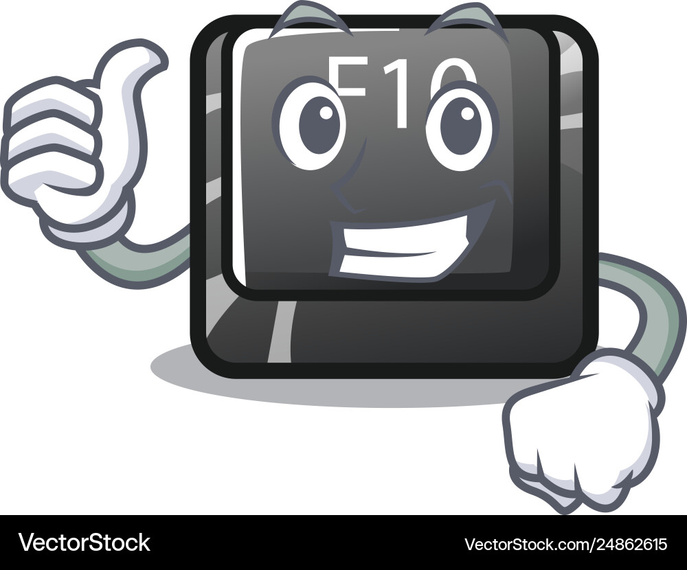 Thumbs up button f10 on a keyboard character Vector Image