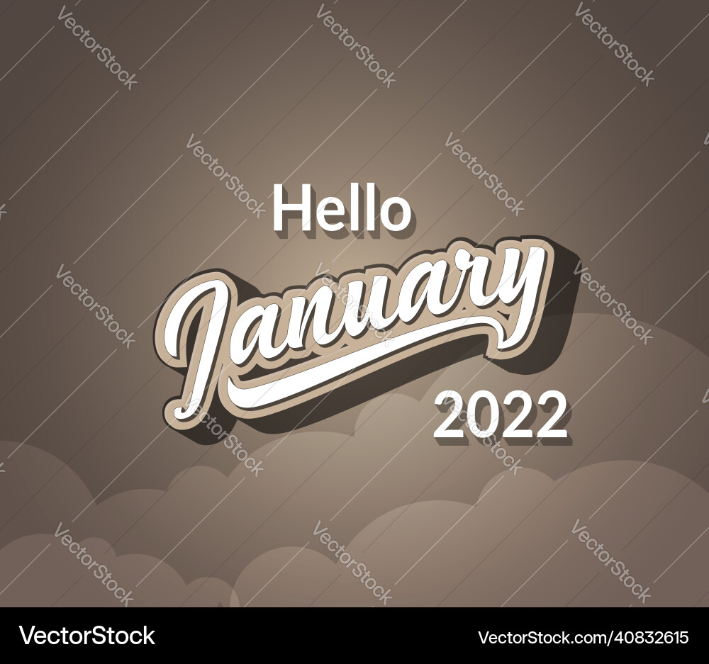 Typography hello january text in retro style Vector Image