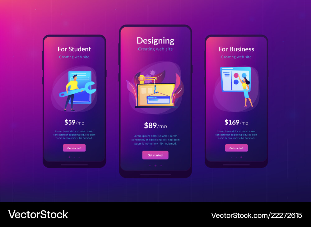 Web development app interface template vector image