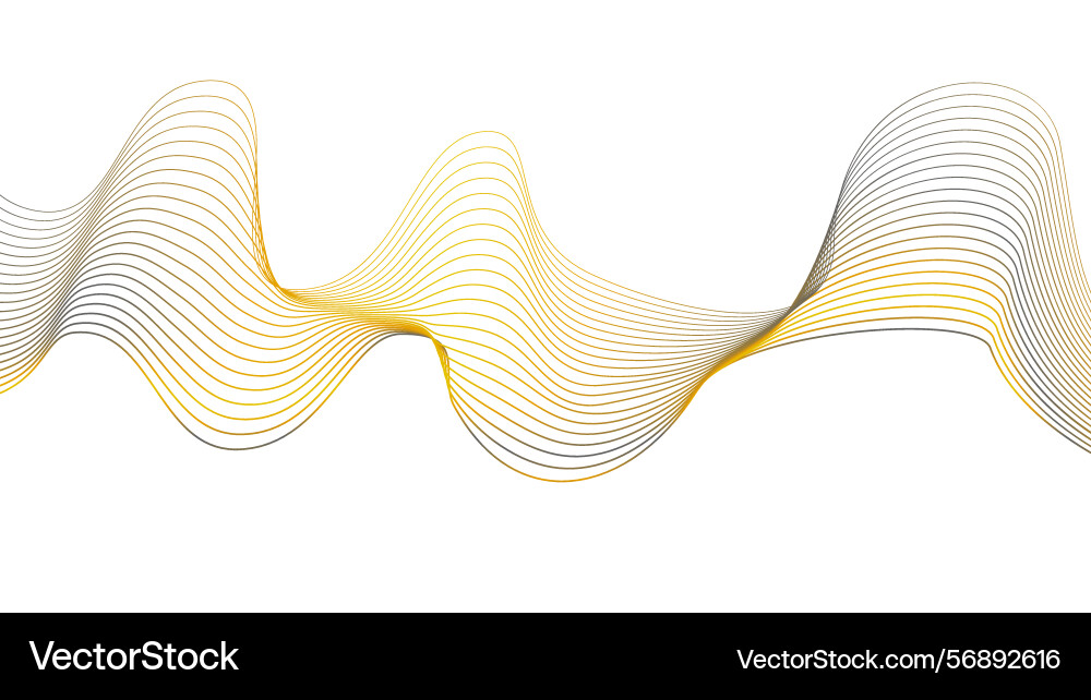 Abstract gray and yellow wave element for design Vector Image