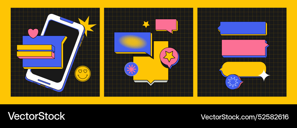 Banners with gadgets on the background of patterns Vector Image