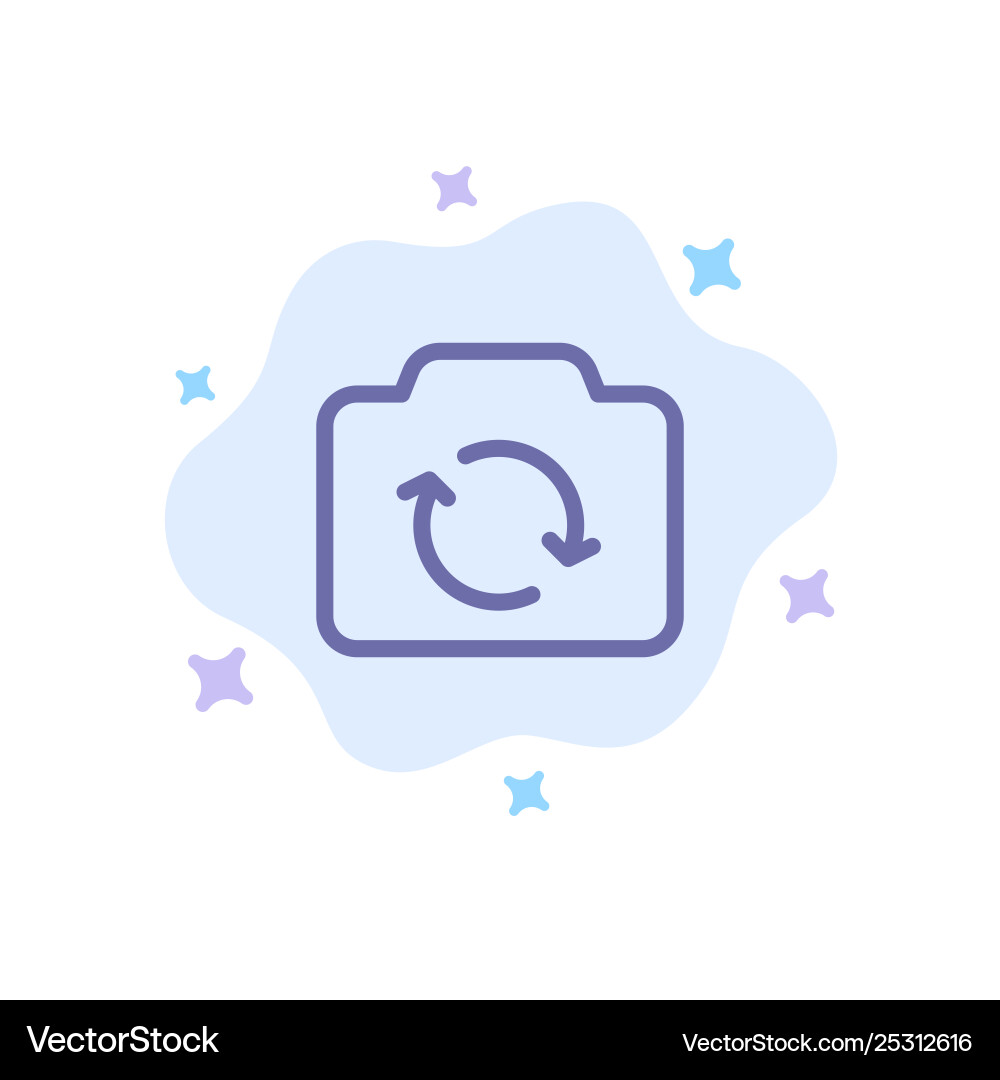 Camera refresh basic ui blue icon on abstract Camera refresh basic ui blue icon on abstract vector image