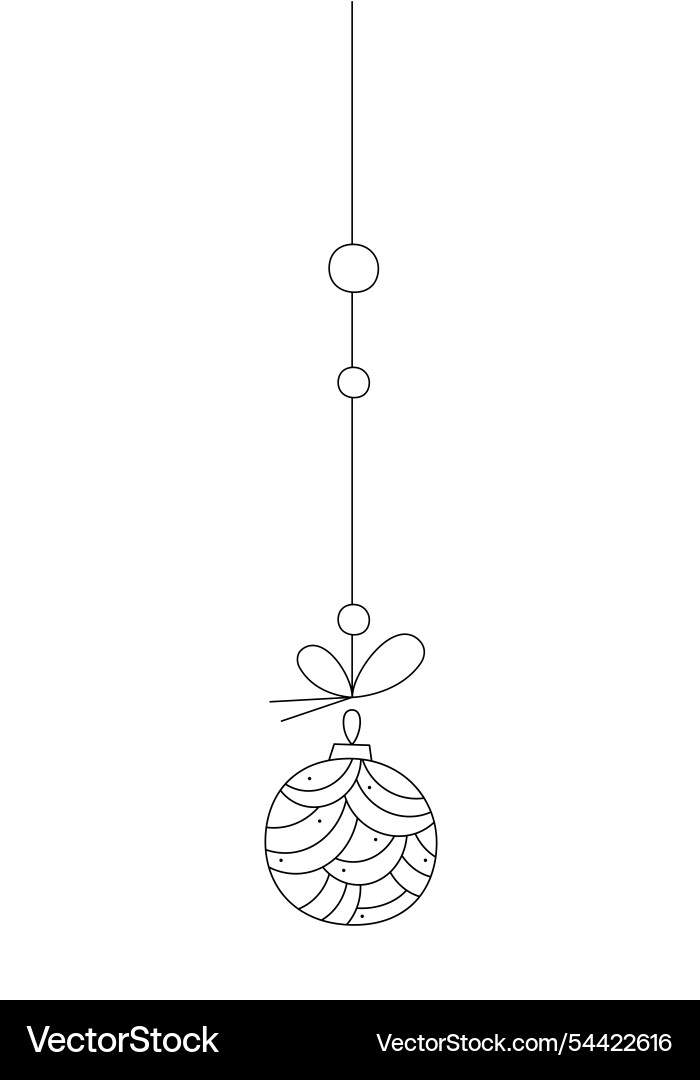 Christmas ball with a wavy pattern on string Vector Image