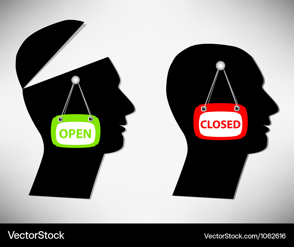 Conceptual of a man person with an open head cov vector image