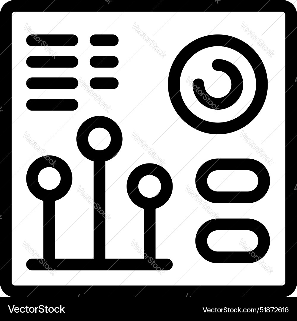 Control panel featuring buttons and dials Control panel featuring buttons and dials vector image