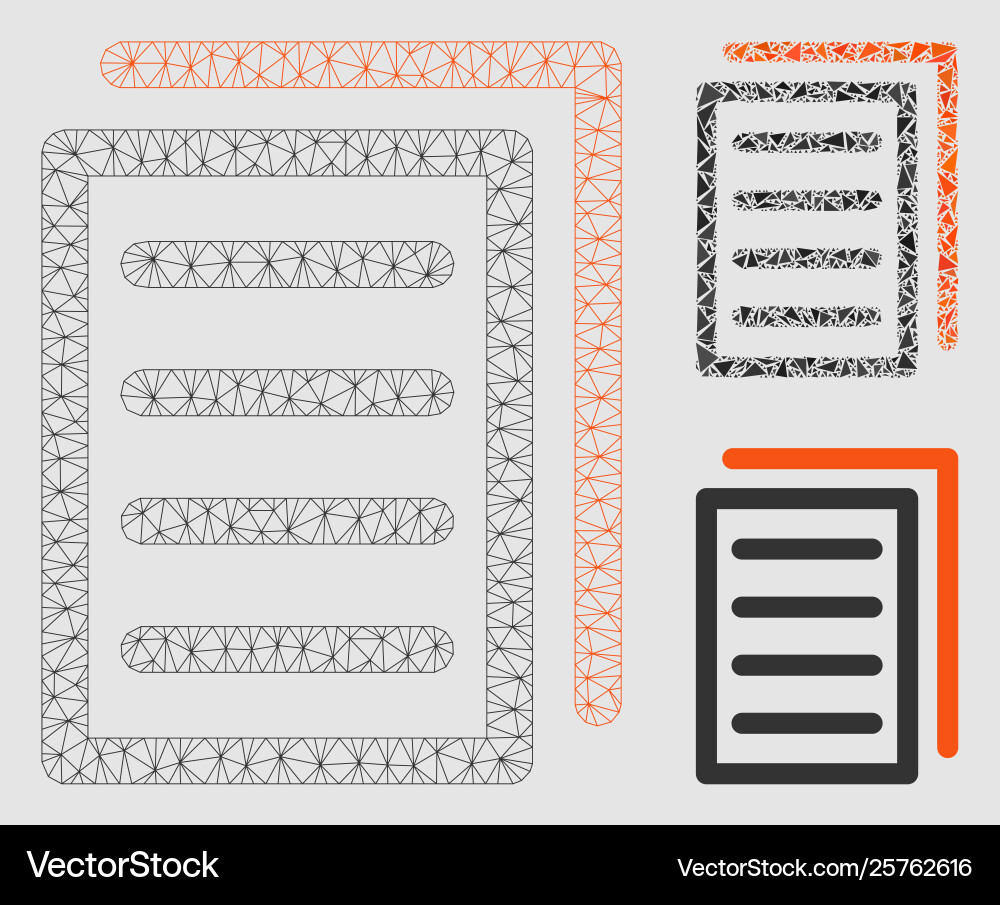 Copy document mesh wire frame model Copy document mesh wire frame model vector image