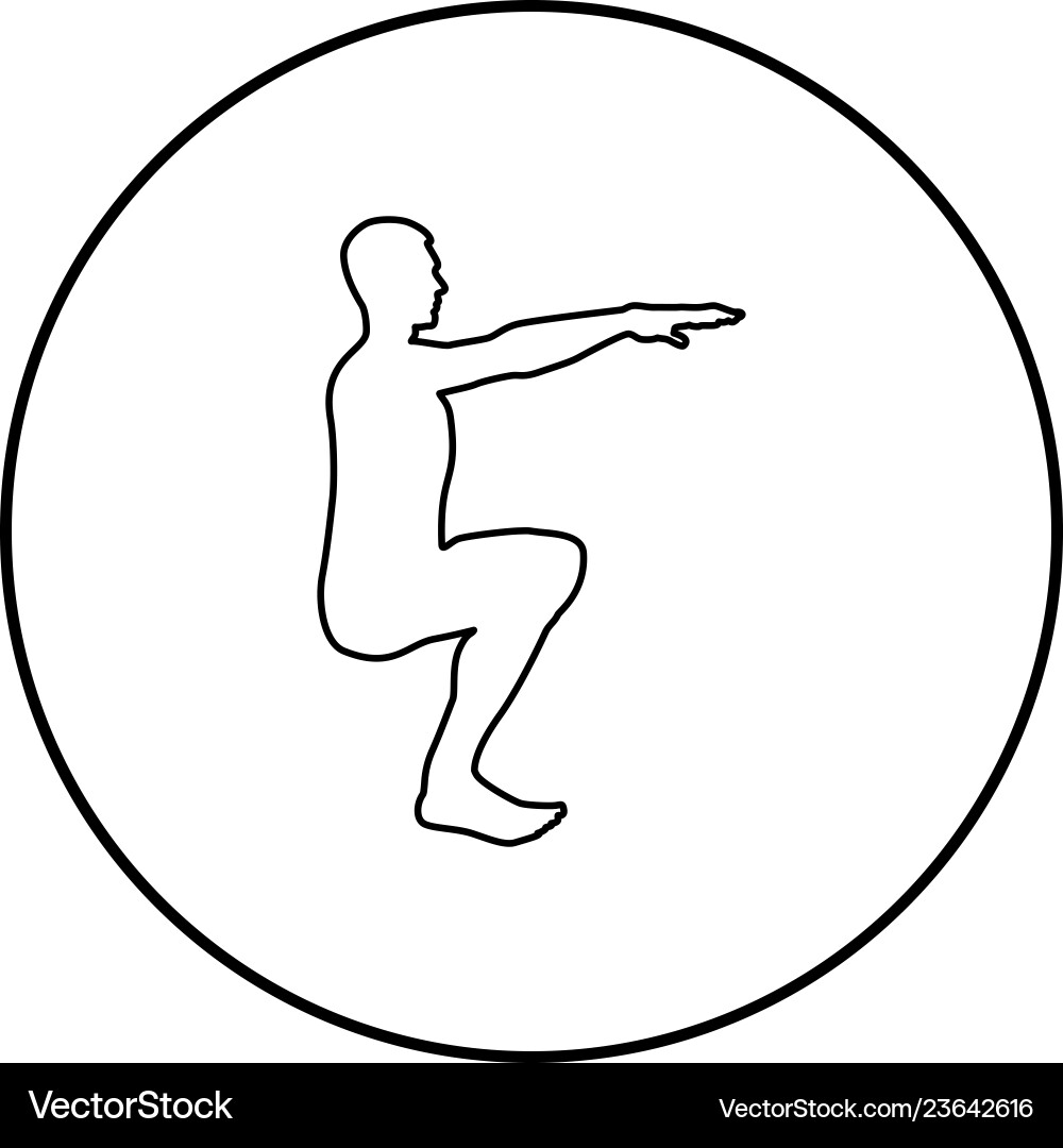 Crouching man doing exercises crouches squat Vector Image