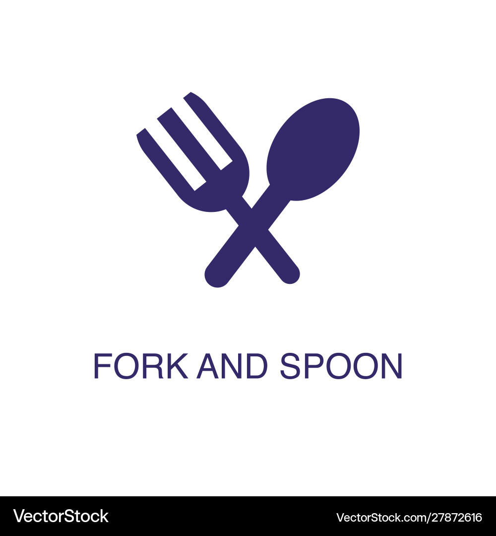 Fork and spoon element in flat simple style vector image