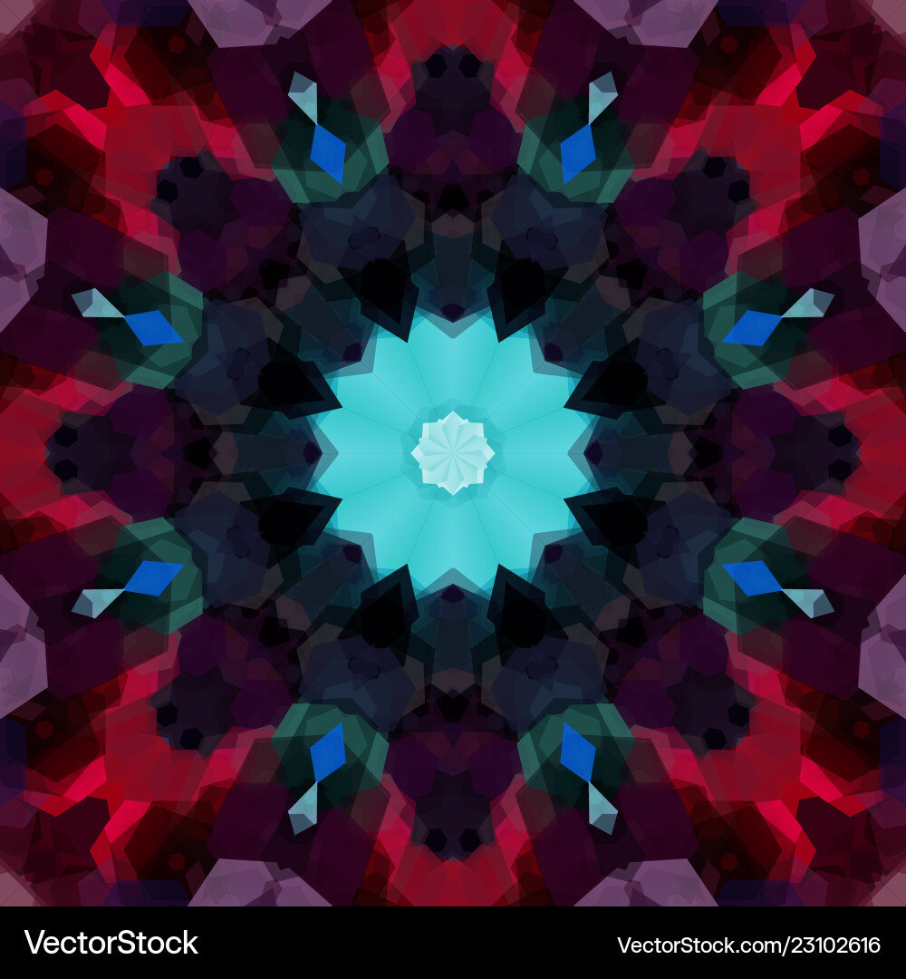 Kaleidoscope pattern made of hexagonal shapes Kaleidoscope pattern made of hexagonal shapes Vector Image