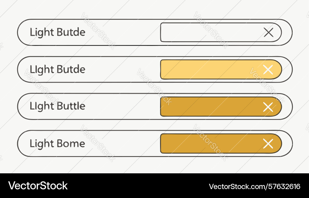 Leichte Themen-Tasten mit schließen Icons set ui vektorbild