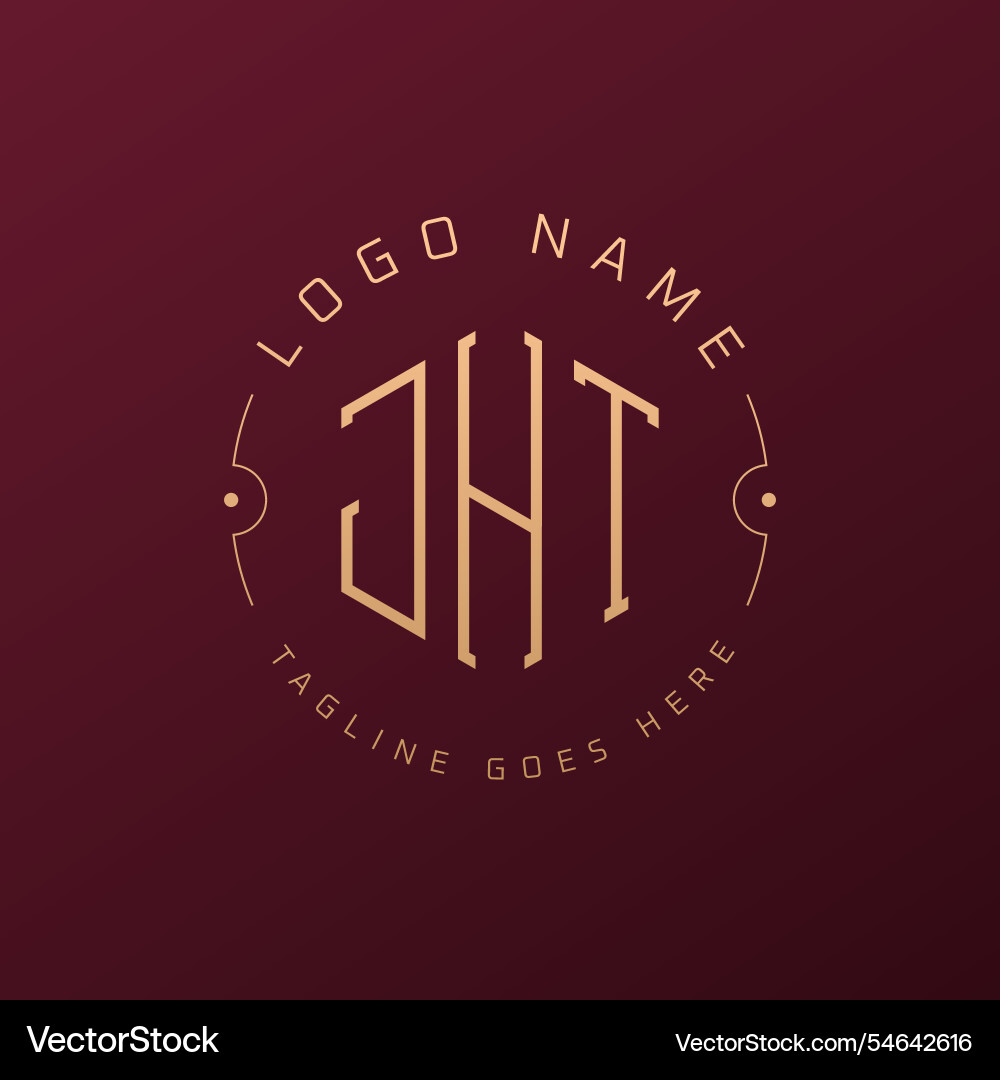 Luxury jht logo design elegant letter Royalty Free Vector