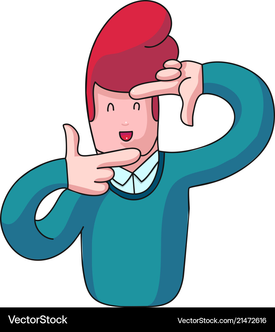 Man are taking photo frame gesture Man are taking photo frame gesture vector image