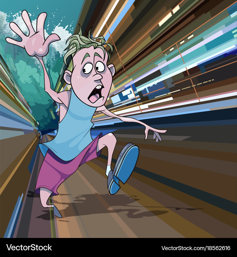Man Running from Tsunami vector image