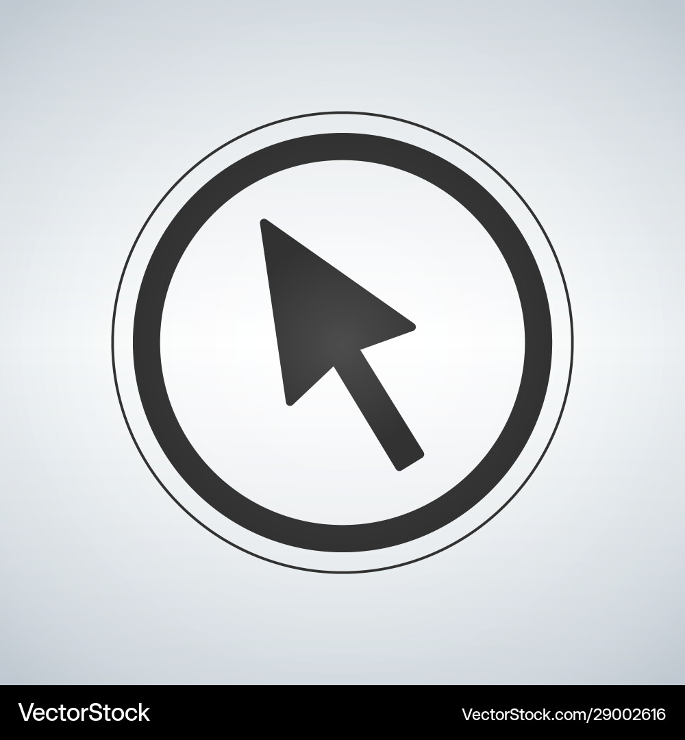 Maus Cursor Zeichen Symbol im Kreis Pointer Symbol vektorbild