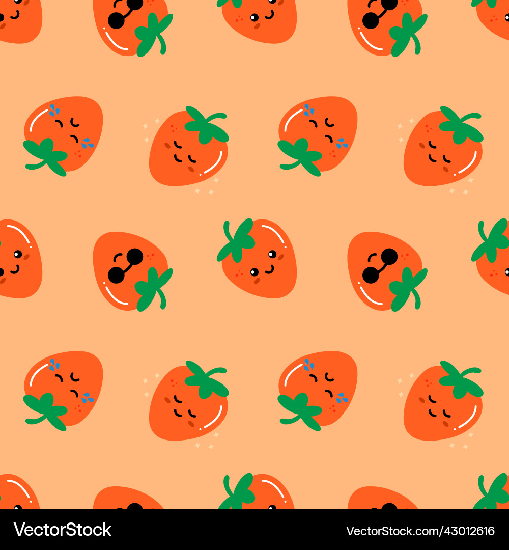 Orange persimmon characters pattern background Orange persimmon characters pattern background vector image