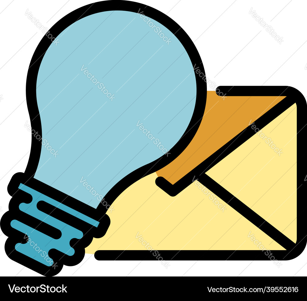 Restructuring mail idea icon color outline Restructuring mail idea icon color outline Vector Image