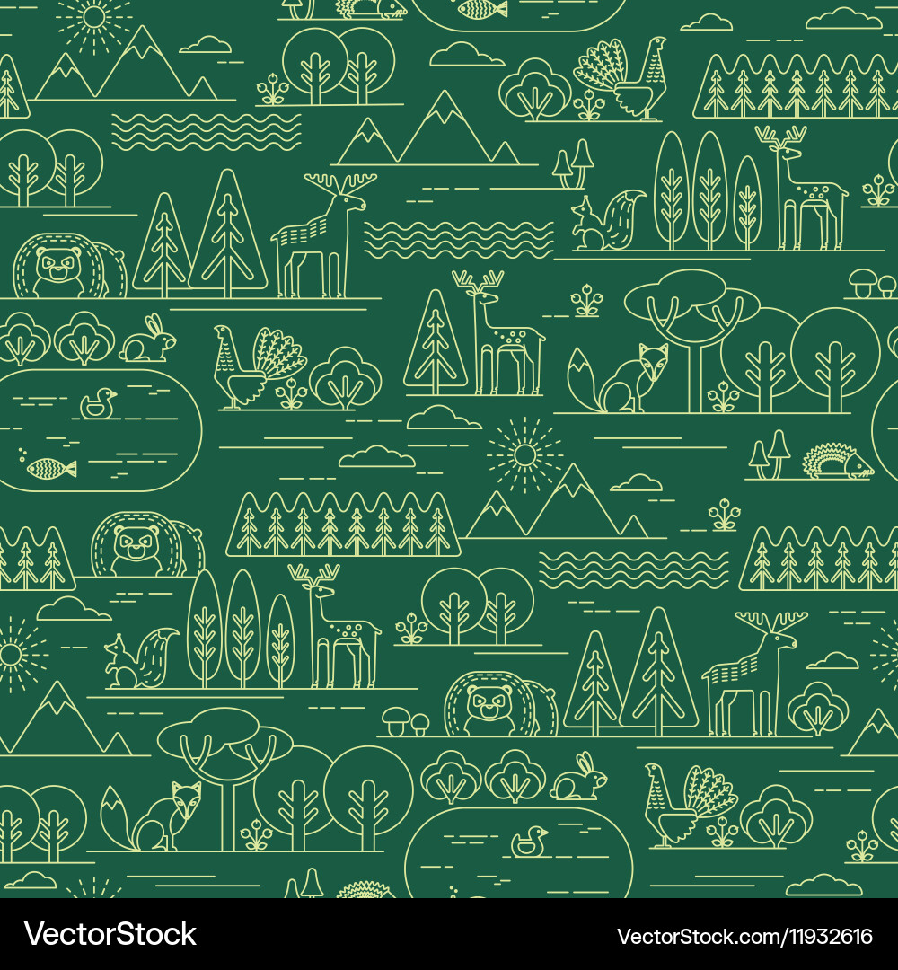 Seamless pattern with forest flora Royalty Free Vector Image