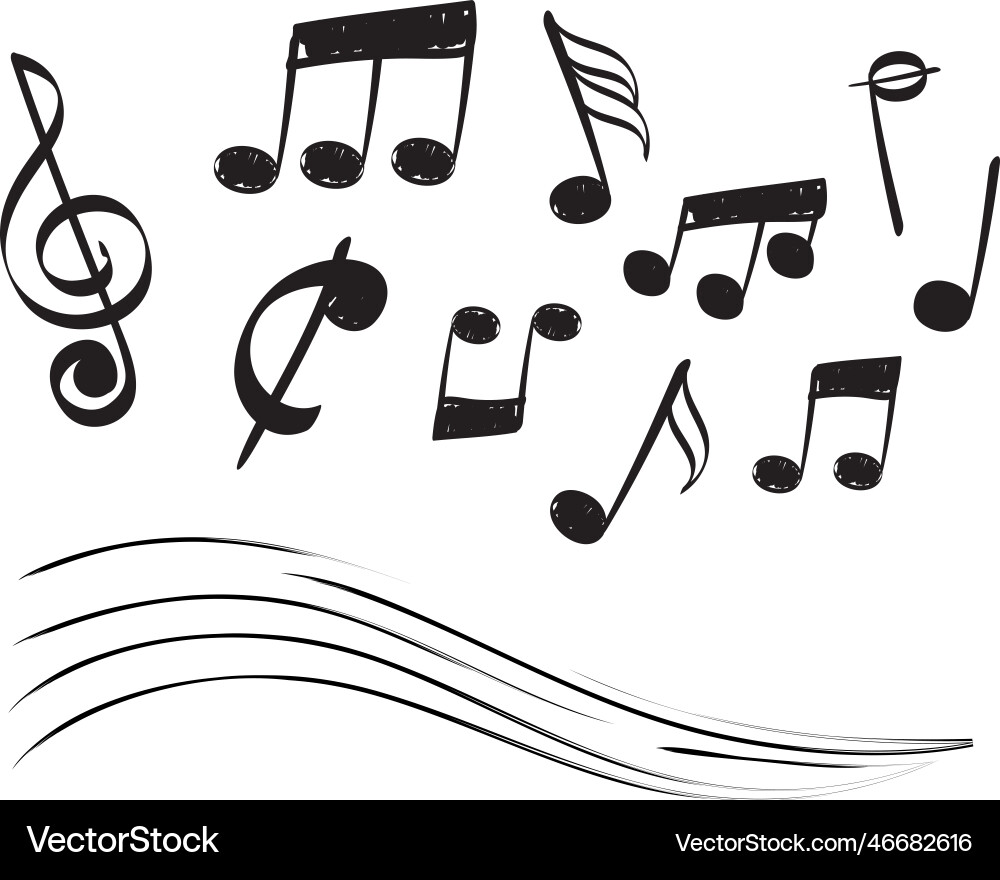 Simple Musical Notes Doodle vector image