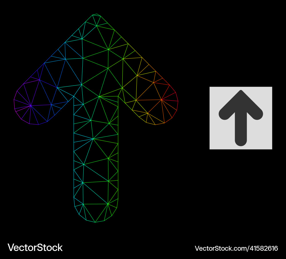 Spectral gradiented polygonal network up direction Spectral gradiented polygonal network up direction Vector Image