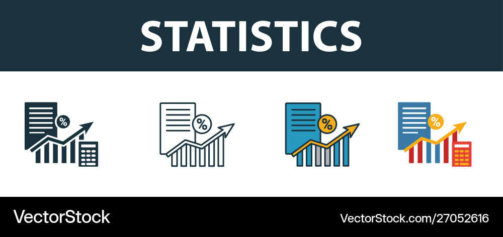 Statistics icon set four elements in different Statistics icon set four elements in different vector image