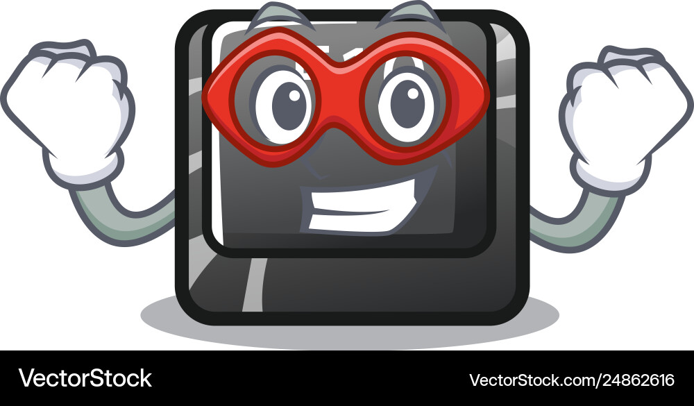 Super hero button f10 on a keyboard character vector image