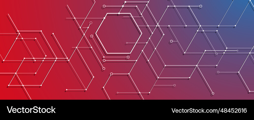 Technology banner design with hexagons abstract Technology banner design with hexagons abstract vector image