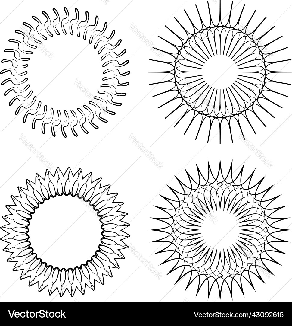 Thin line round circular mandala motif pattern vector image