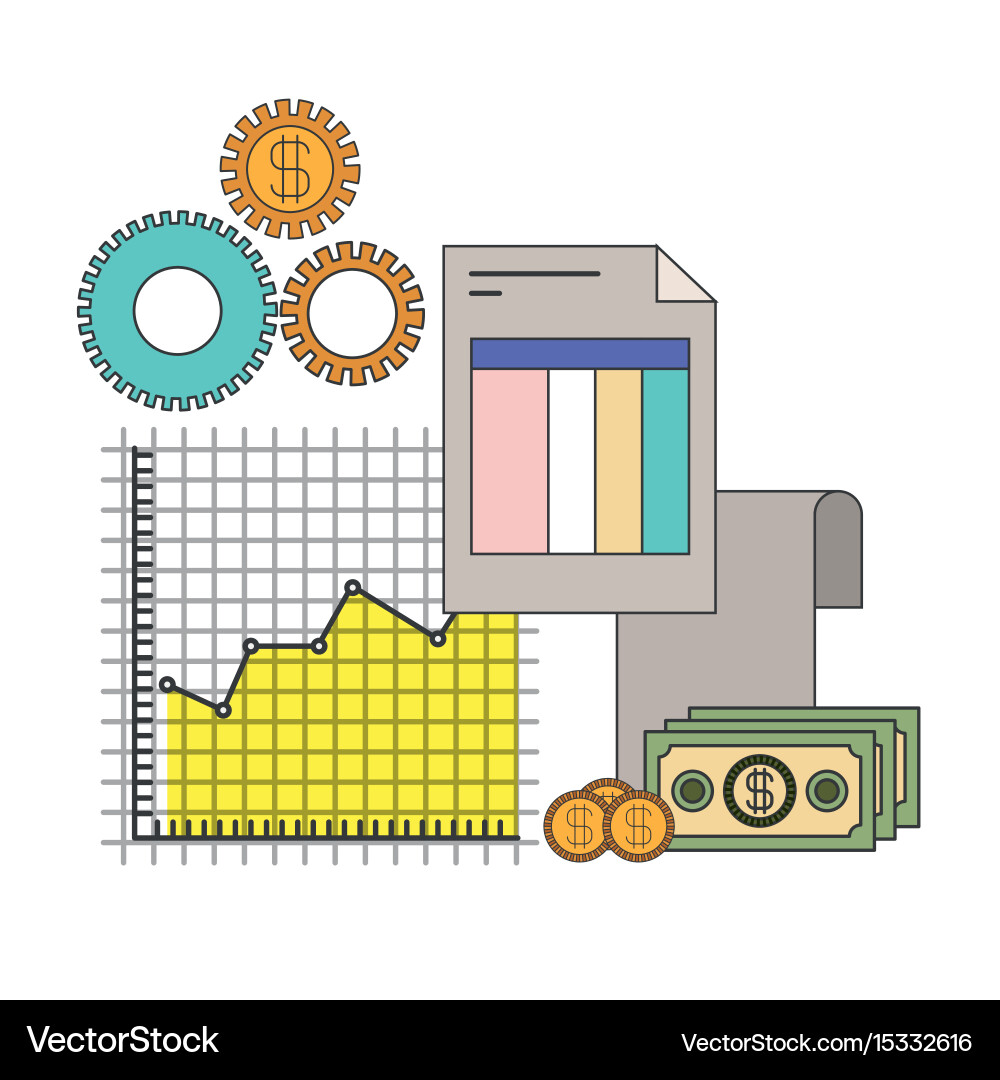 White background with colorful set graphics growth Vector Image